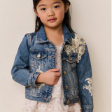 LoveShackFancy - Kids LAVINA DENIM JACKET - Faded Blue