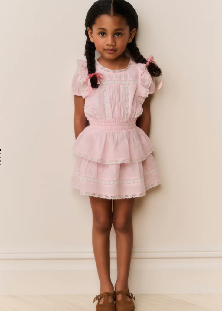 LoveShackFancy - Kids JAIME DRESS - Pink Sunni Spencer, Aprs Sea LoveShackFancy - Kids JAIME DRESS - Pink Sunni Spencer, Aprs Sea