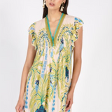 Poupette St Barth - MINI DRESS SASHA - GREEN PALMROTT