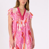 Poupette St Barth - MINI DRESS SASHA - PINK PALMROTT