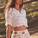 LoveShackFancy - NERISSA TOP - WHITE