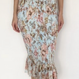Hemant & Nandita - Ezra Smocked Midi Dress - Blue
