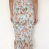 Hemant & Nandita - Ezra Smocked Midi Dress - Blue