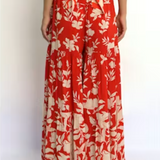 Red floral set with a white background