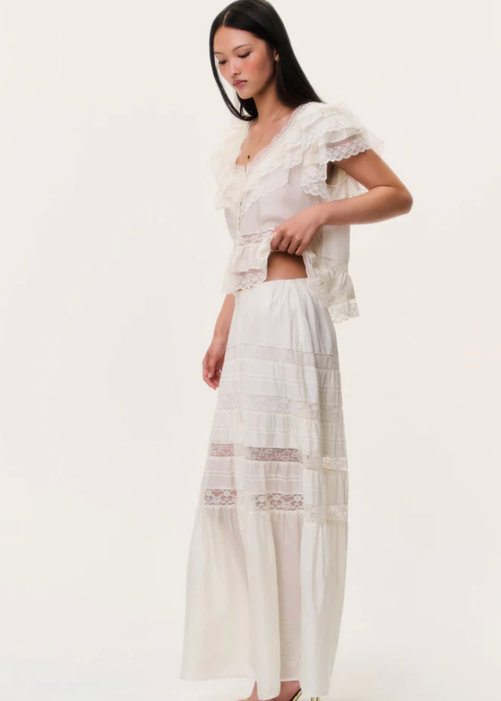 LoveShackFancy - Nivine Skirt - Ivory