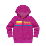 Aviator Nation - KID'S 5 STRIPE HOODIE - MAGENTA / YELLOW BLUE