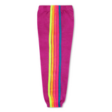 Aviator Nation - KID'S 5 STRIPE SWEATPANTS - MAGENTA/YELLOW BLUE