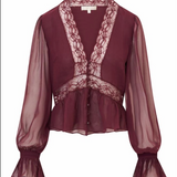 LoveShackFancy - THESSIRA TOP - Faded Merlot