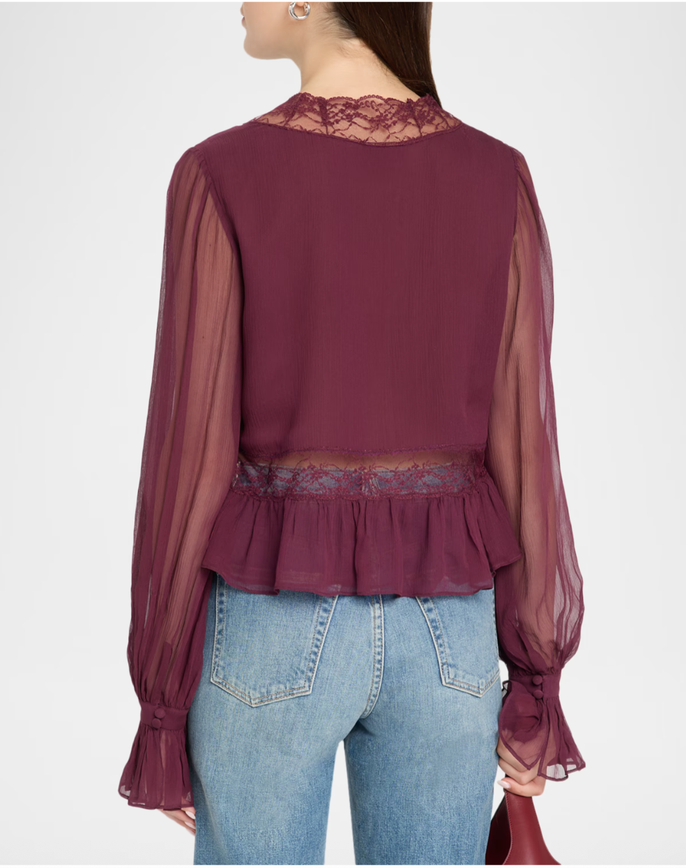 LoveShackFancy - THESSIRA TOP - Faded Merlot