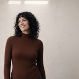 Stateside - RIB MOCK NECK - ESPRESSO