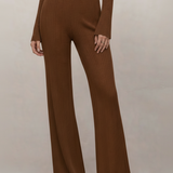 Stateside - RIB WIDE LEG PANT - ESPRESSO
