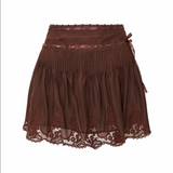 LoveShackFancy - MARAIS SKIRT - MIDNIGHT MOCHA
