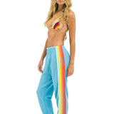 Aviator Nation - 5 Stripe Sweatpants - Aqua / White Neon