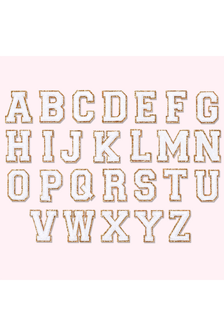 Bubblegum Glitter Varsity Letter Patches | Stoney Clover Lane A