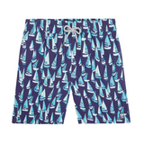 Tom & Teddy - Men's Boats Swim Trunks - Mulberry & Sky Blue