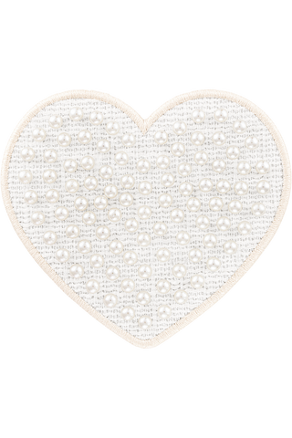 Glitter Heart Patches - Blanc