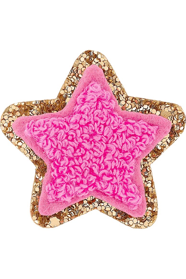Stoney Clover Lane - Mini Glitter Varsity Star Patch - Bubblegum