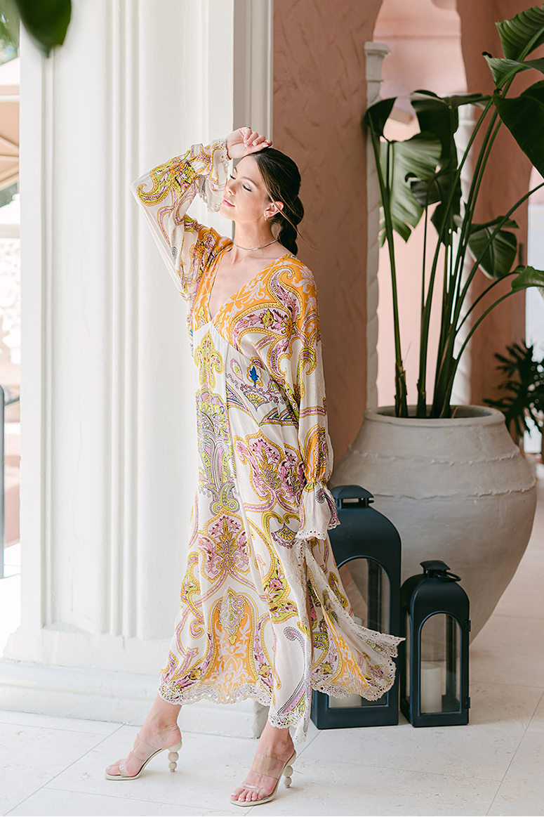 Hemant & Nandita - Agra Kaftan - Off White
