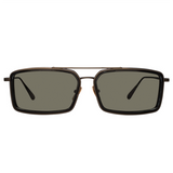 LINDA FARROW - Cassia Rectangular Sunglasses - Nickel