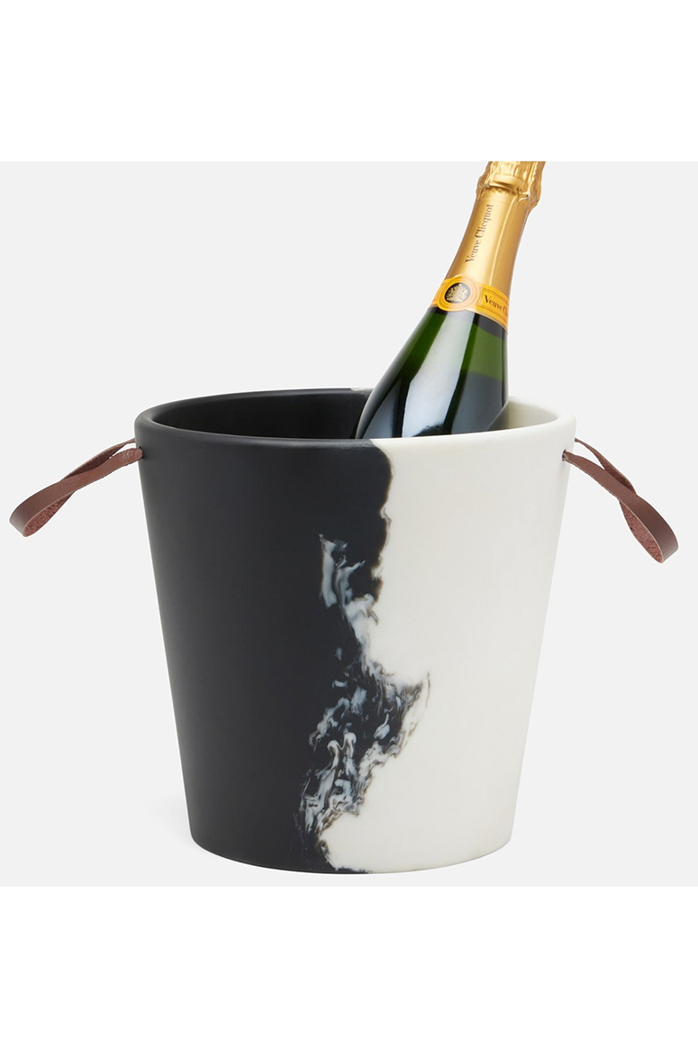 Blue Pheasant - Maxton Champagne Bucket - Black/White Resin