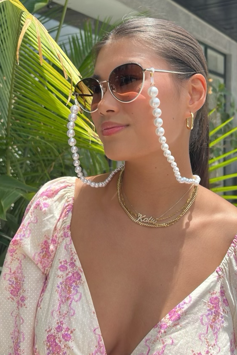 Sunglasses 2025 pearl chain