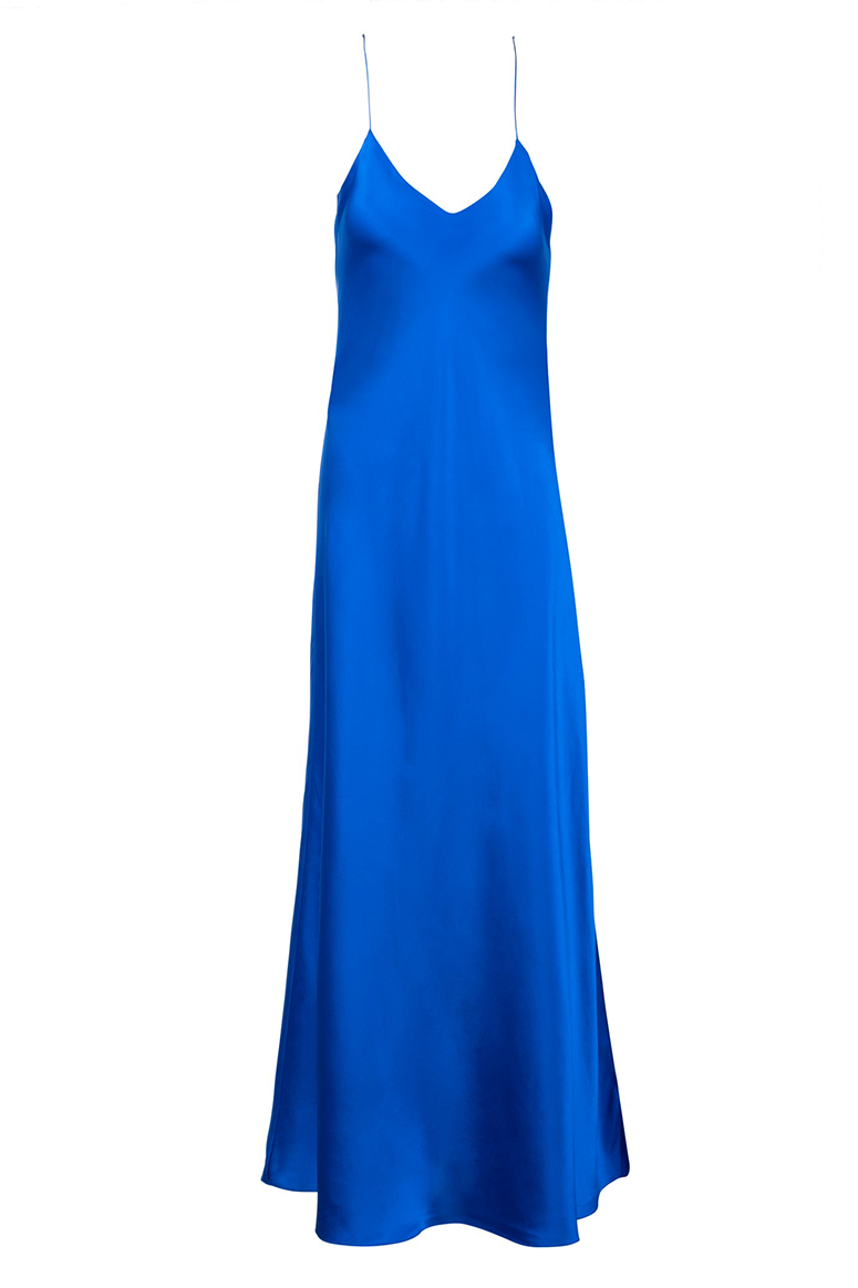 Split Leg Maxi Slip Dress in Cobalt Blue – Dancing Leopard