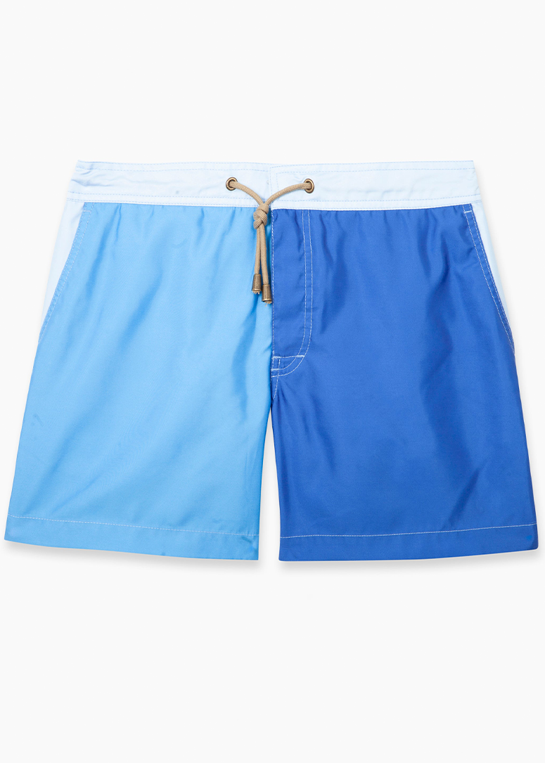 Thorsun Men s Titan Fit Swim Trunks Colorblock Blue Sunni Spencer Apres Sea