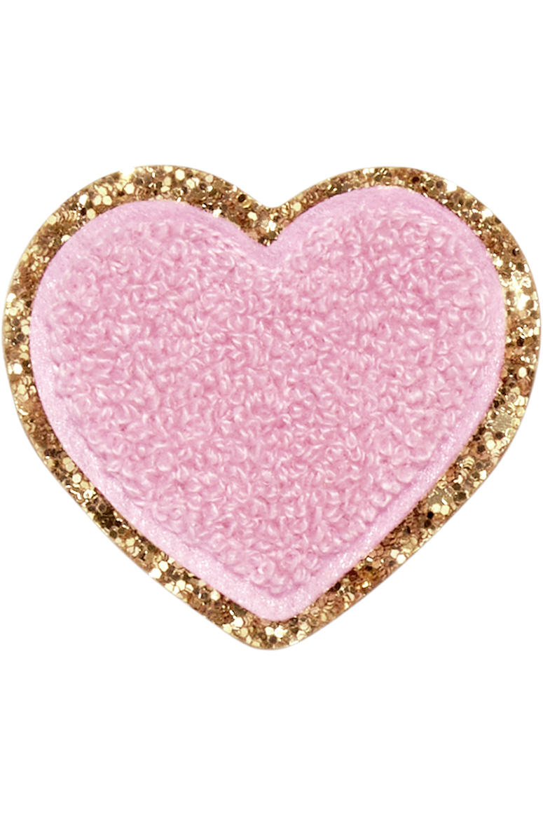 Stoney Clover Lane - Glitter Varsity Heart Patch - Flamingo