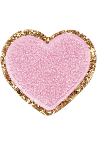 Stoney Clover Lane - Glitter Varsity Heart Patch - Flamingo