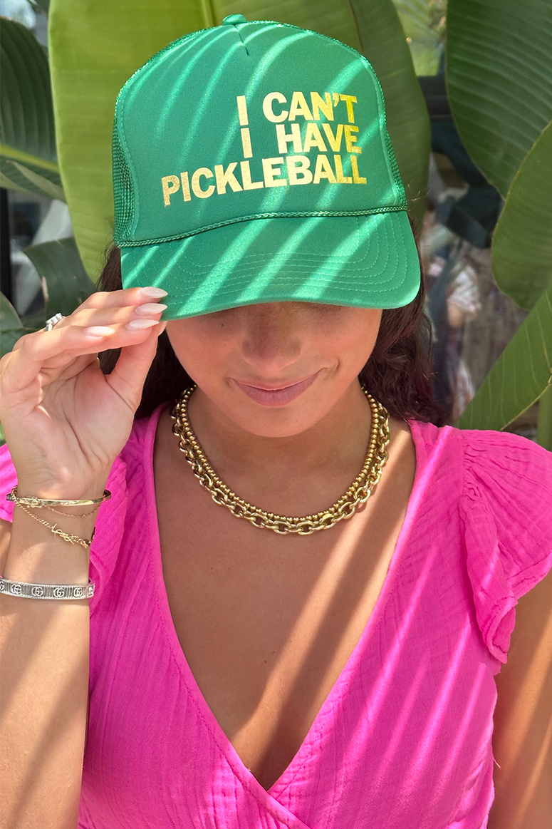 Rally Club - "I Can't I have Pickleball" Trucker Hat - Green
