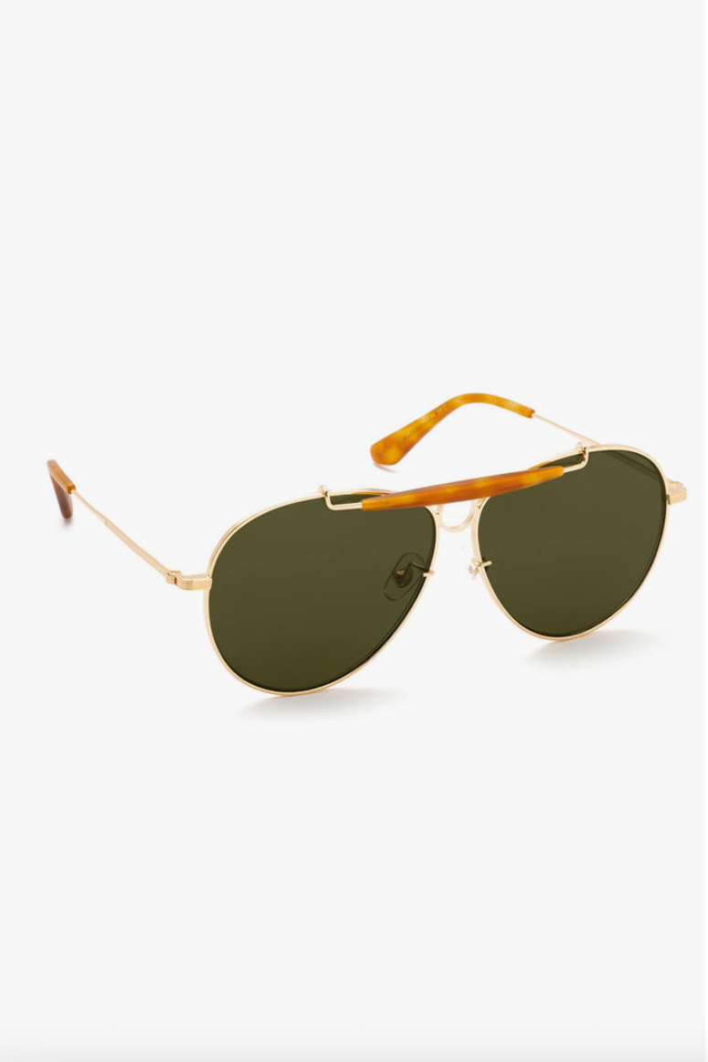KREWE - MERRYMEN Polarized Sunglasses - 18K + Matte Amaro