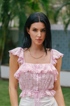 Miguelina - Leonie Printed Gauze Dress - Pink Lemonade