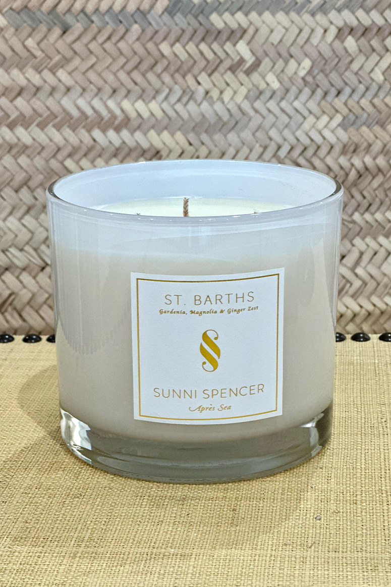 Sunni Spencer - 3 Wick St. Barths Candle - White – Sunni Spencer, Après Sea