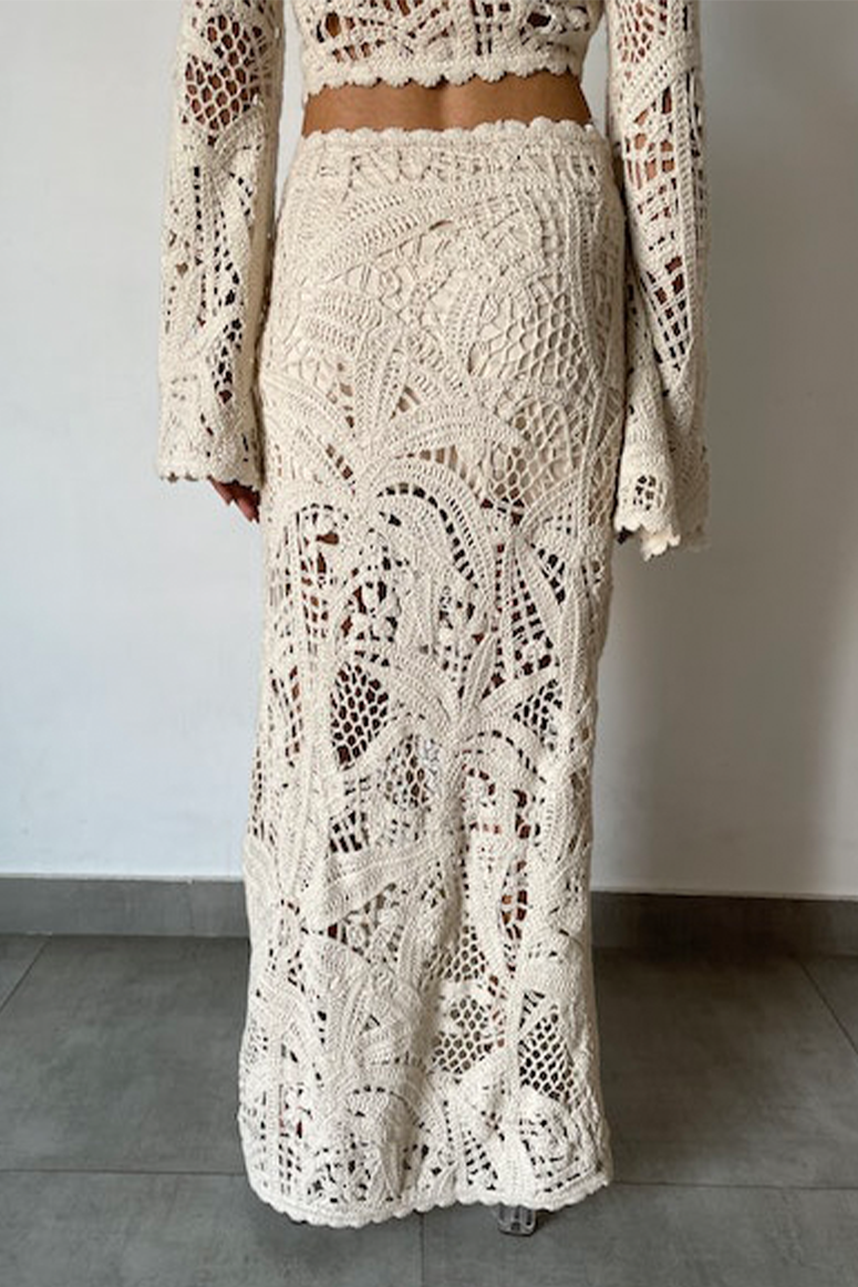 Hemant & Nandita - Goa Long Slit Skirt - Off White