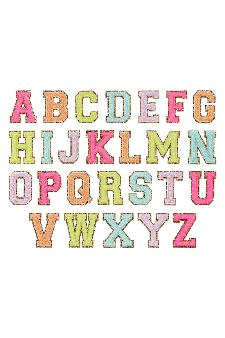 Stoney Clover Lane - Glitter Varsity Alphabet Letters - Rainbow