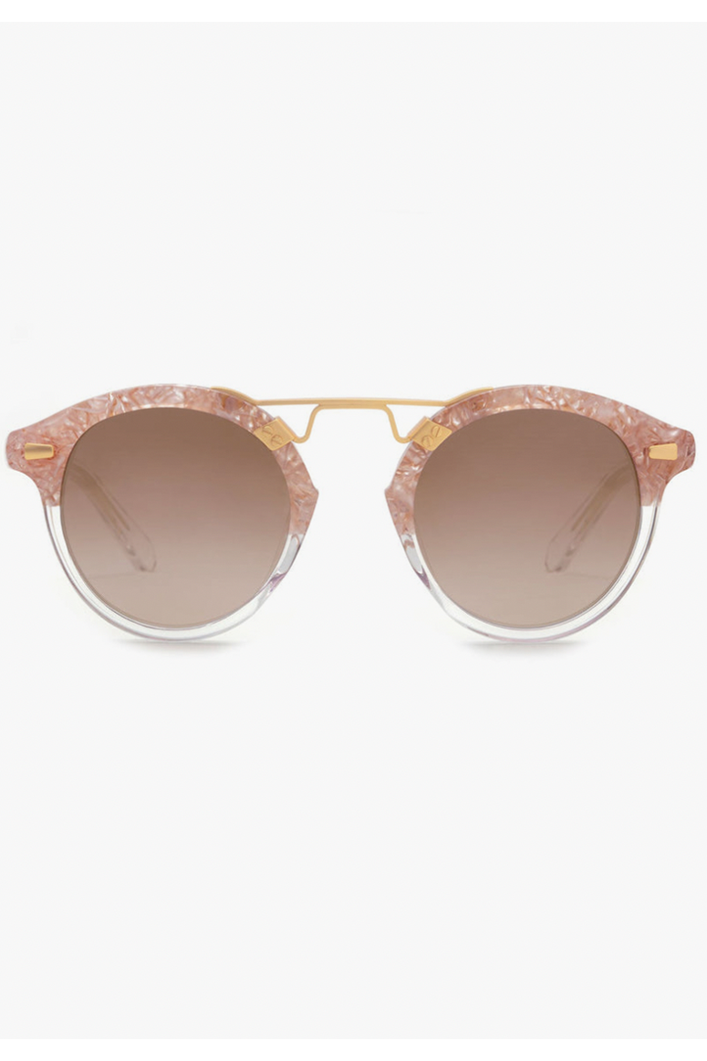 KREWE - STL II Sunglasses - Camellia To Crystal 24K Mirrored
