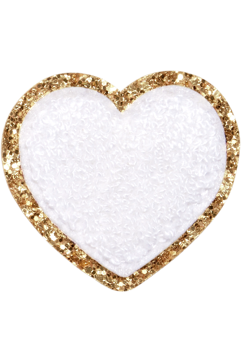 Stoney Clover Lane - Glitter Varsity Heart Patch - Blanc