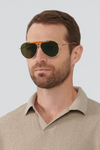 KREWE - MERRYMEN Polarized Sunglasses - 18K + Matte Amaro