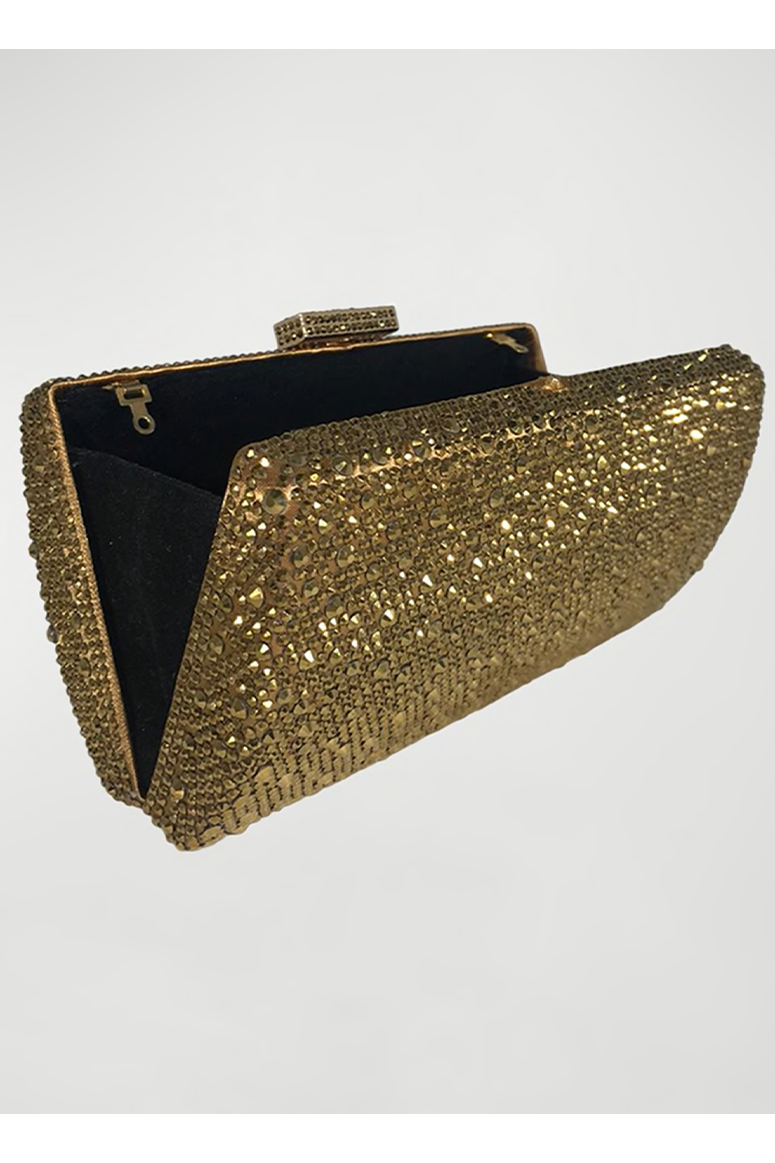 Embellished gold clutch bag best sale