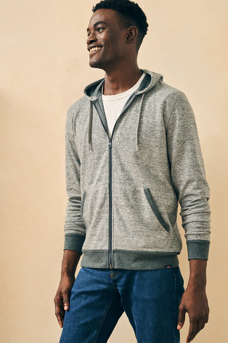 Double Knit Zip Hoodie - Varsity Navy Heather