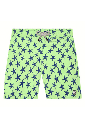 Tom & Teddy - Men's Starfish Swim Trunks - Fresh Green & Blue