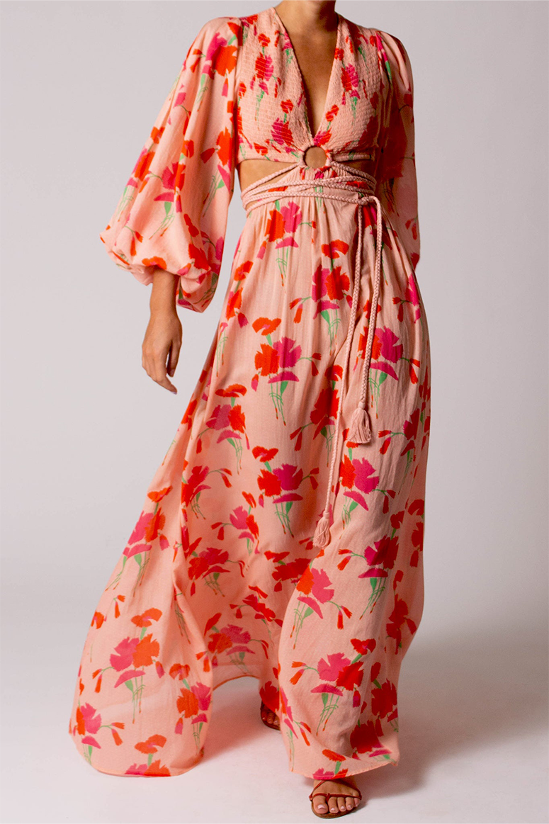 Miguelina - Leonie Printed Gauze Dress - Pink Lemonade – Sunni