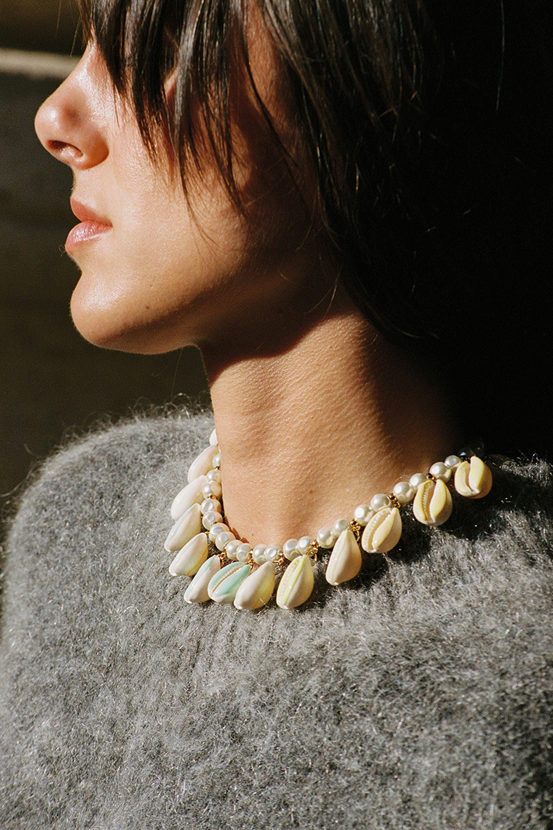 The Shell Dealer - Shell Poppers Necklace - Pastel