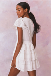 LoveShackFancy - Binselle Flutter Sleeve Mini Dress - True White