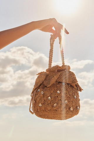 Poolside - The Cesi Conch Bag - Gold Lurex Crochet