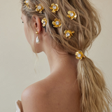 Lelet NY - Eden Floral Crystal Clip Set - Gold