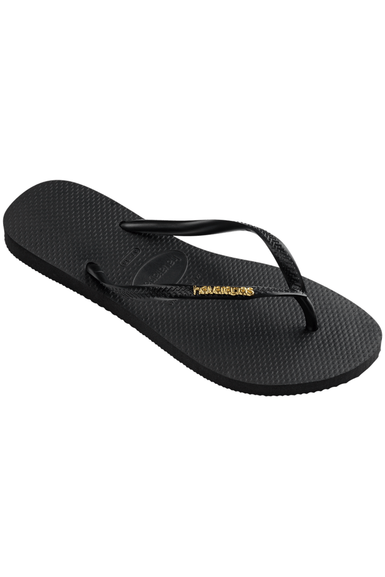 Havaianas - Slim Logo Metallic Sandal - Black