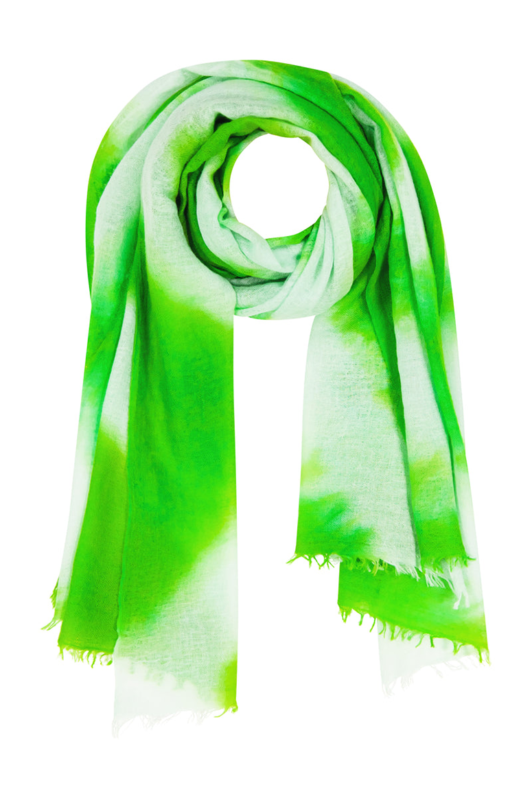 Mer St. Barth - Cashmere Dip Dye Shawl - Chartreuse Green