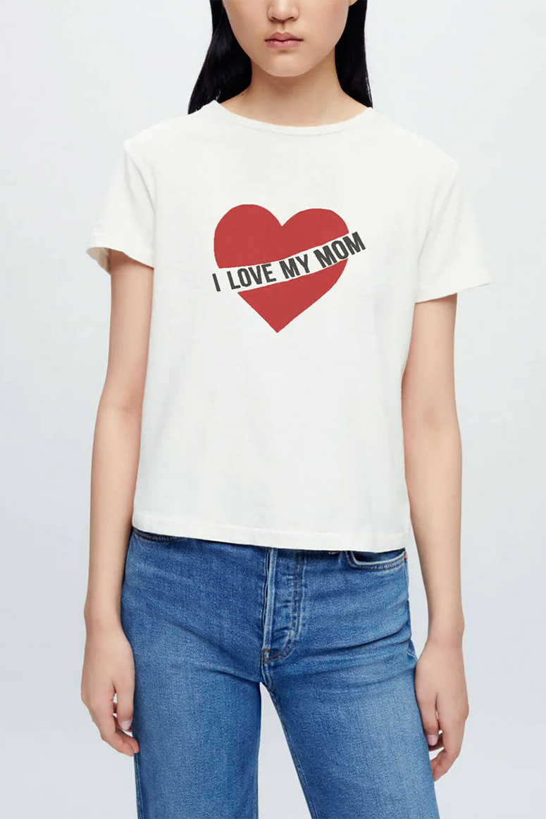 RE/DONE - "I Love My Mom" Classic Tee - Vintage White