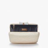 KAYU - Eloise Bow Straw Clutch Bag - White